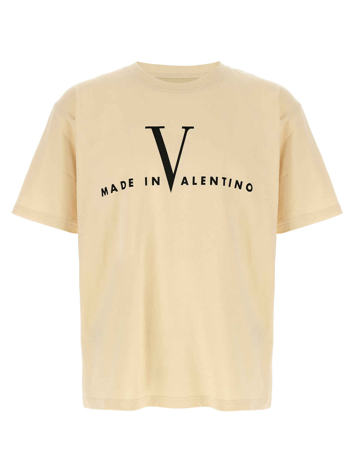 Valentino Garavani Made In Valentino Cotton T-Shirt in Beige | Made in Italy