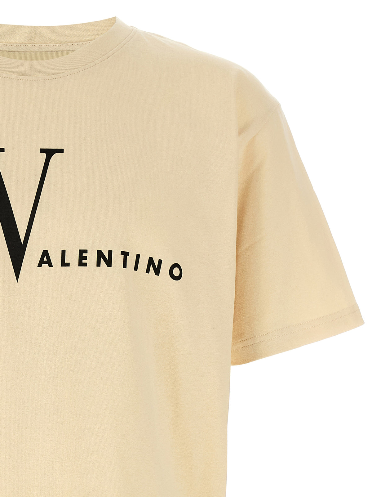 Valentino Garavani Made In Valentino Cotton T-Shirt in Beige | Made in Italy