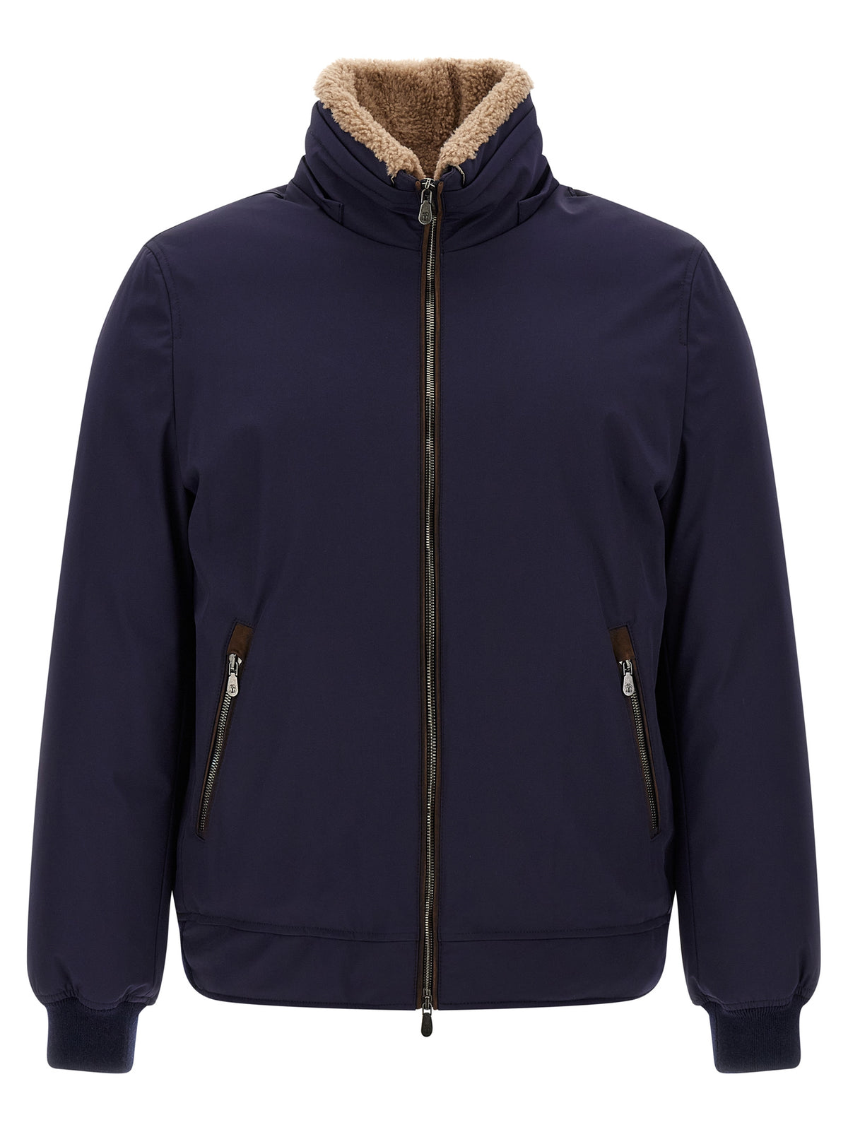 Brunello Cucinelli Polyamide Padded Jacket in Navy Blue | Made in Italy