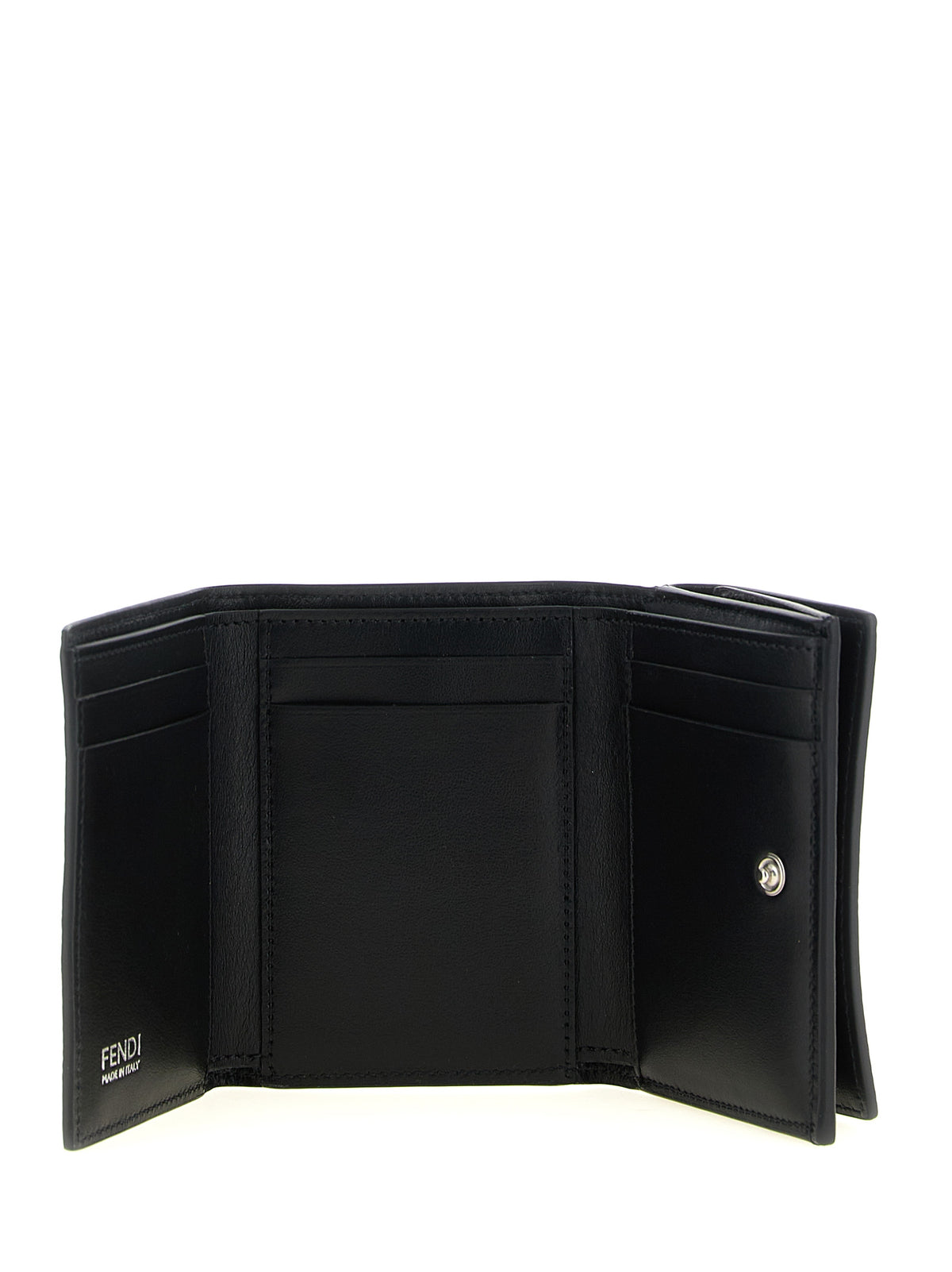 Fendi Tube Calfskin Mini Wallet in Black | Made in Italy