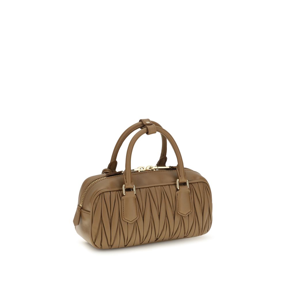 Miu Miu Arcadie Matelassé Calf Leather Handbag in Beige | AW26
