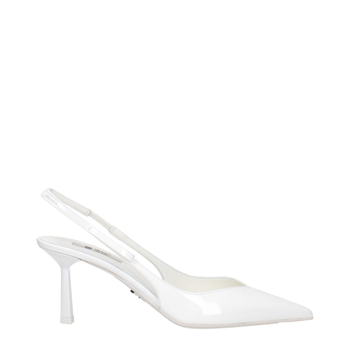 Prada Patent Leather Slingback Pumps in White