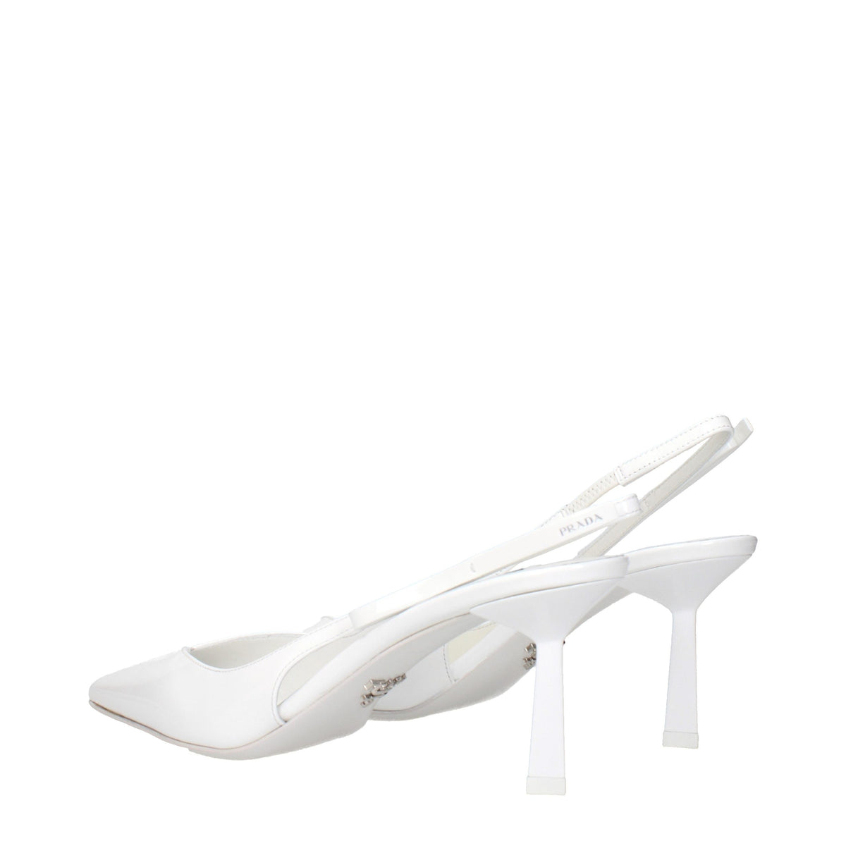 Prada Patent Leather Slingback Pumps in White