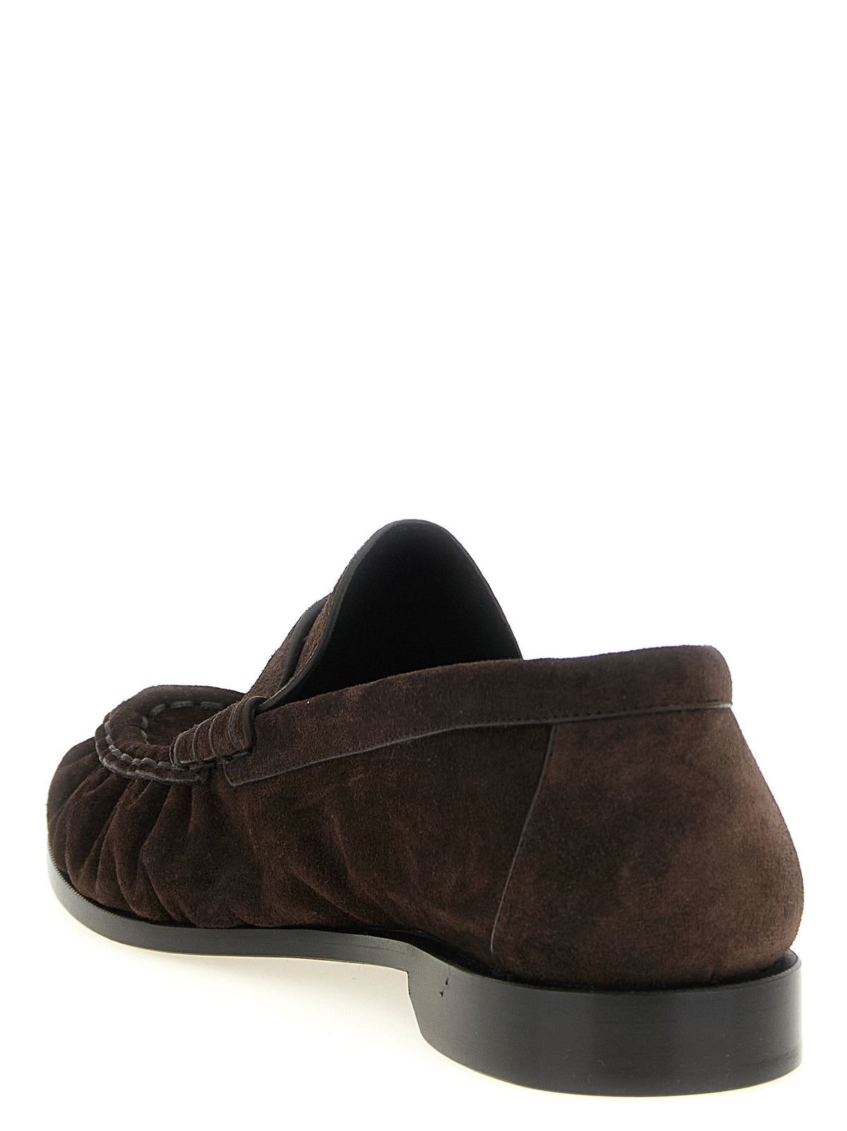 Saint Laurent Le Loafer Suede Loafers in Dark Brown | Made in Italy