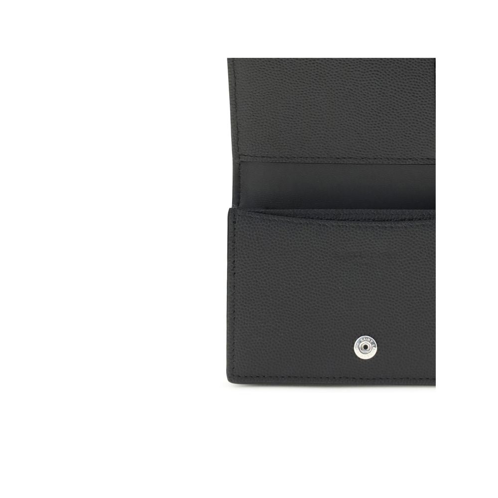 Saint Laurent Black Grain de Poudre Calfskin Card Holder AW26