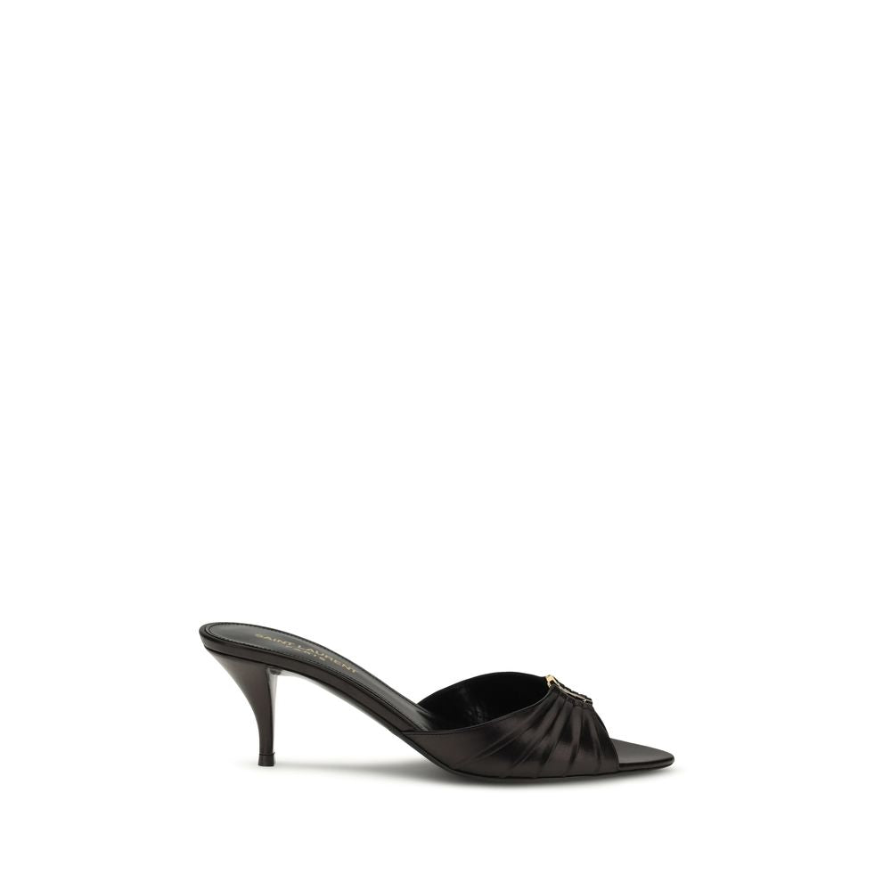 Saint Laurent Black Calfskin Babylone Sandals AW26