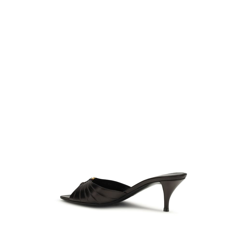 Saint Laurent Black Calfskin Babylone Sandals AW26