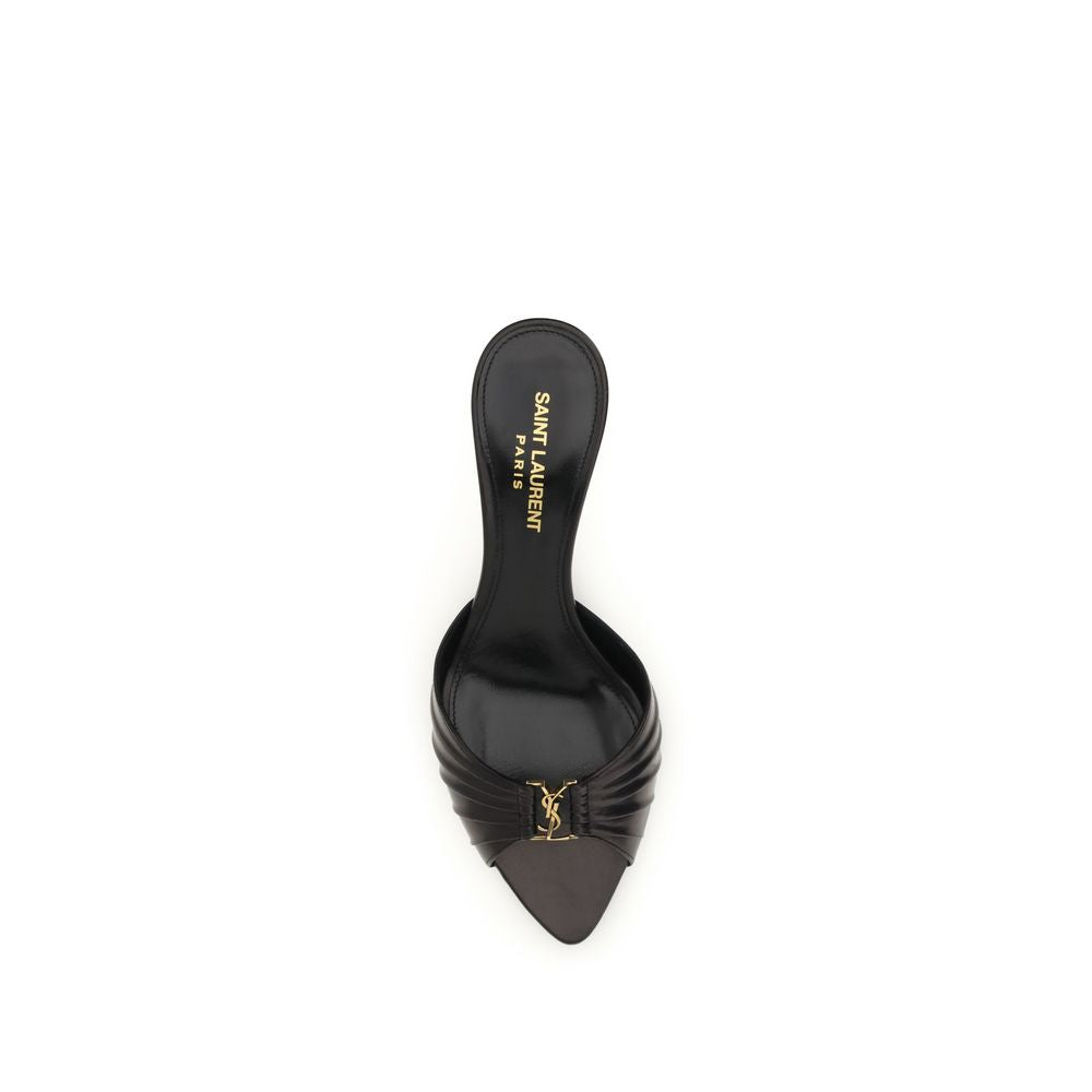 Saint Laurent Black Calfskin Babylone Sandals AW26