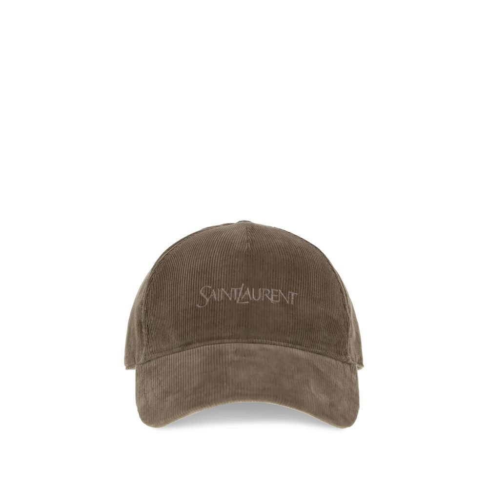 Saint Laurent Bicolor Cotton Corduroy Baseball Cap AW26