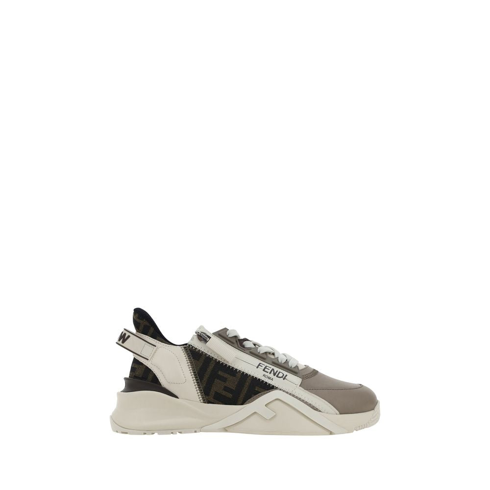 Fendi Flow Calf Leather Sneakers in Brown | SS26