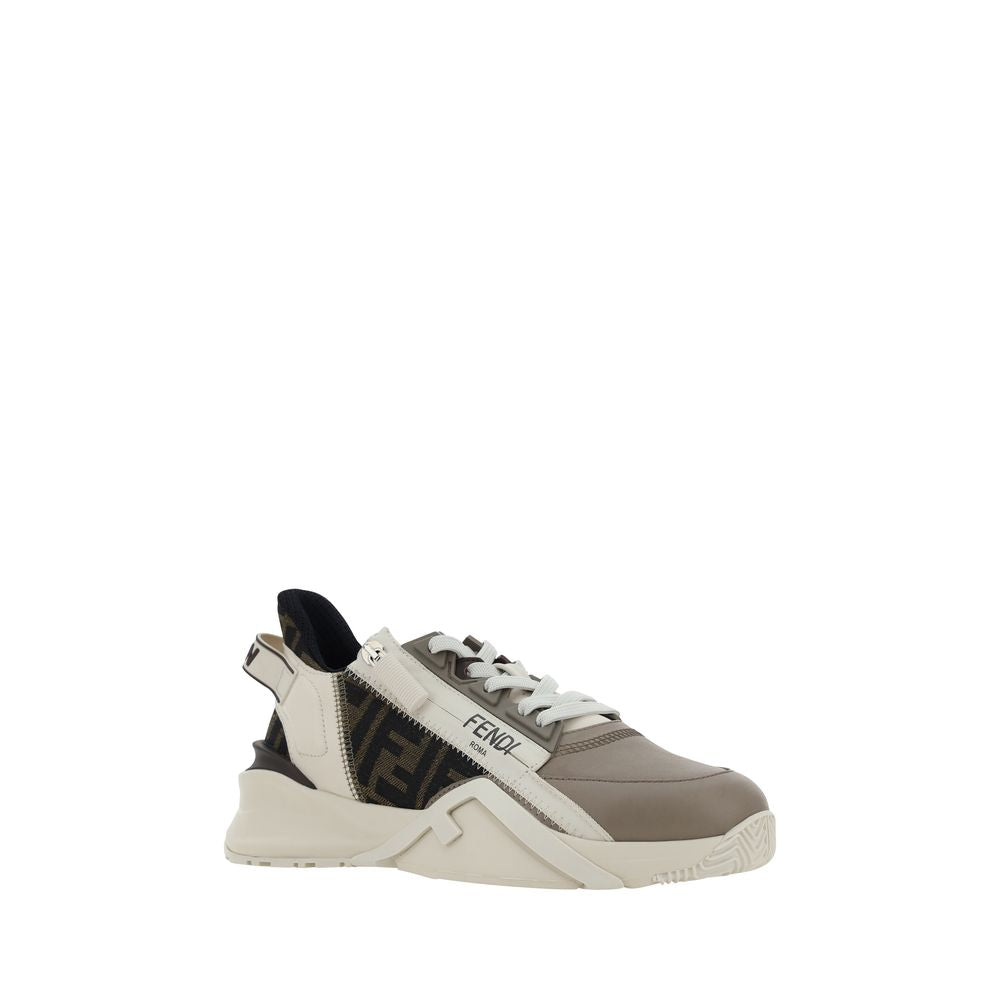 Fendi Flow Calf Leather Sneakers in Brown | SS26