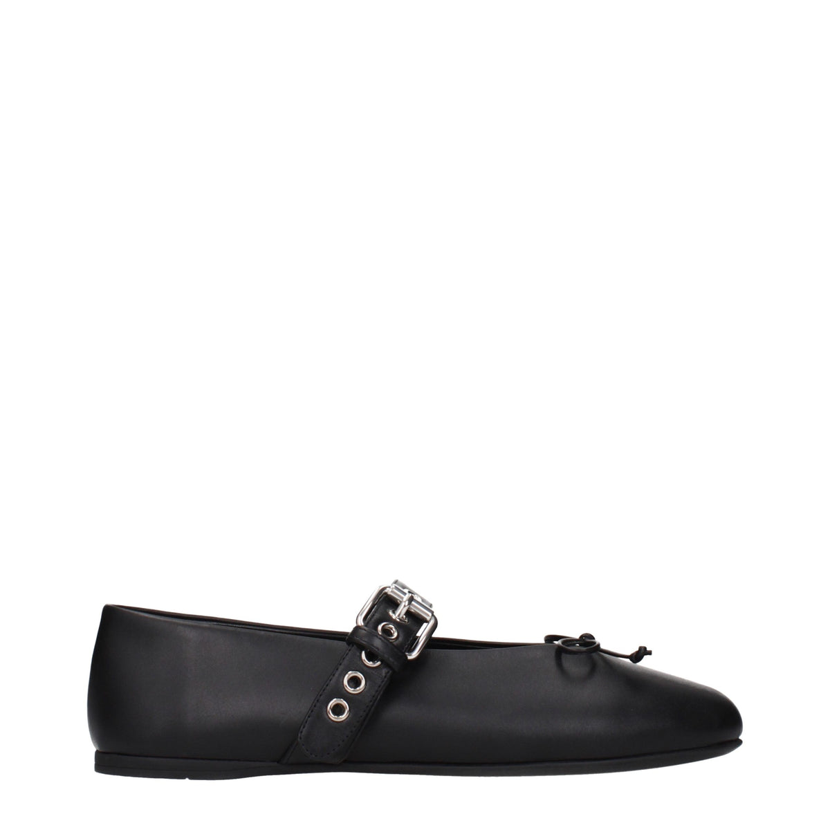 Miu Miu Leather Ballet Flats in Black