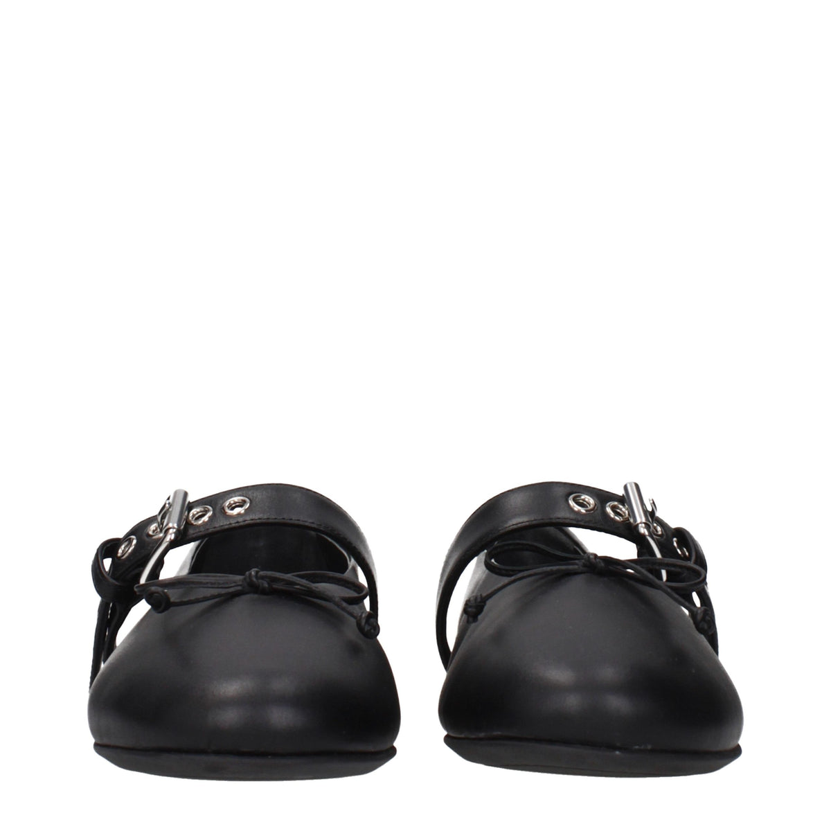 Miu Miu Leather Ballet Flats in Black
