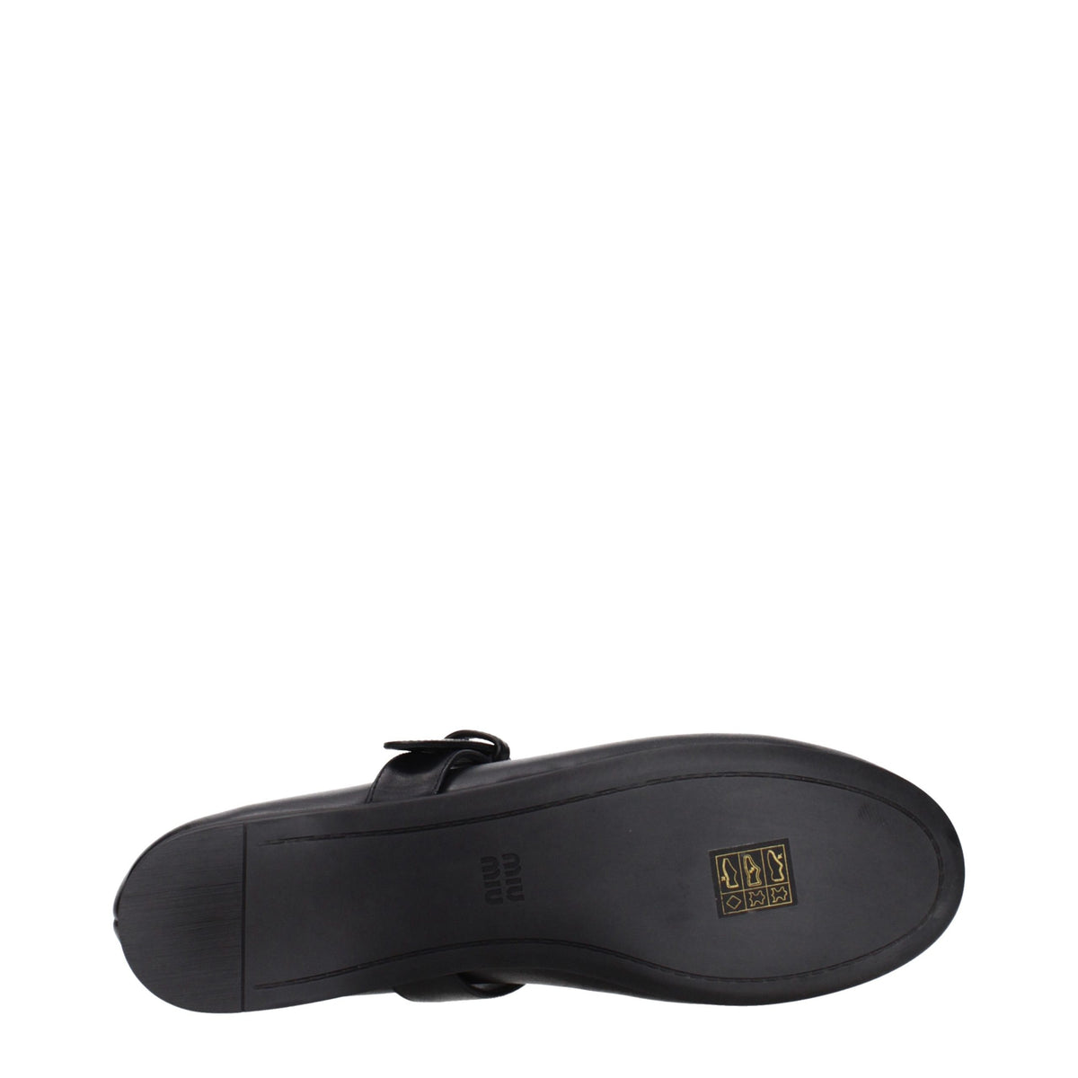 Miu Miu Leather Ballet Flats in Black
