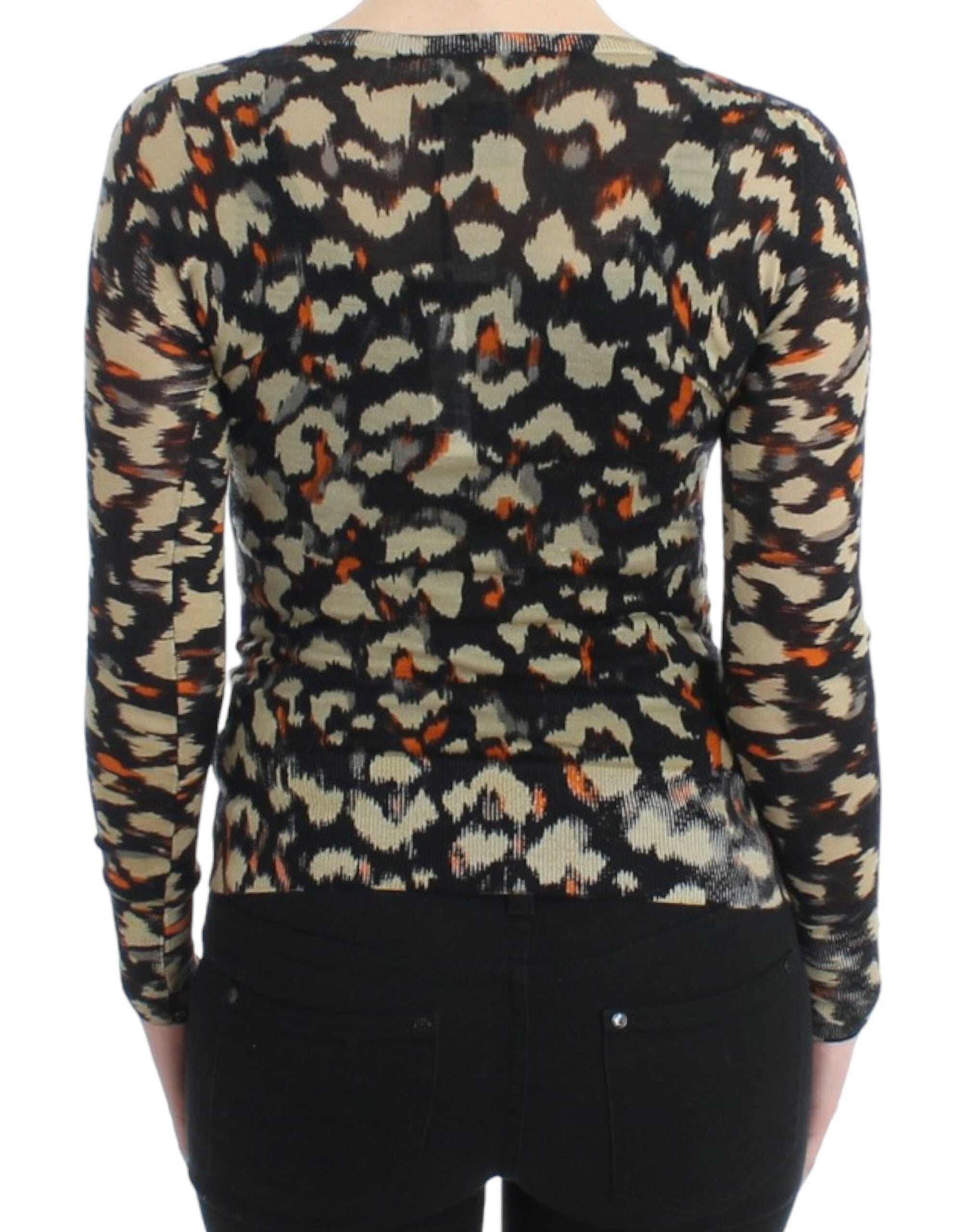 Multicolor v-neck wool jumper
