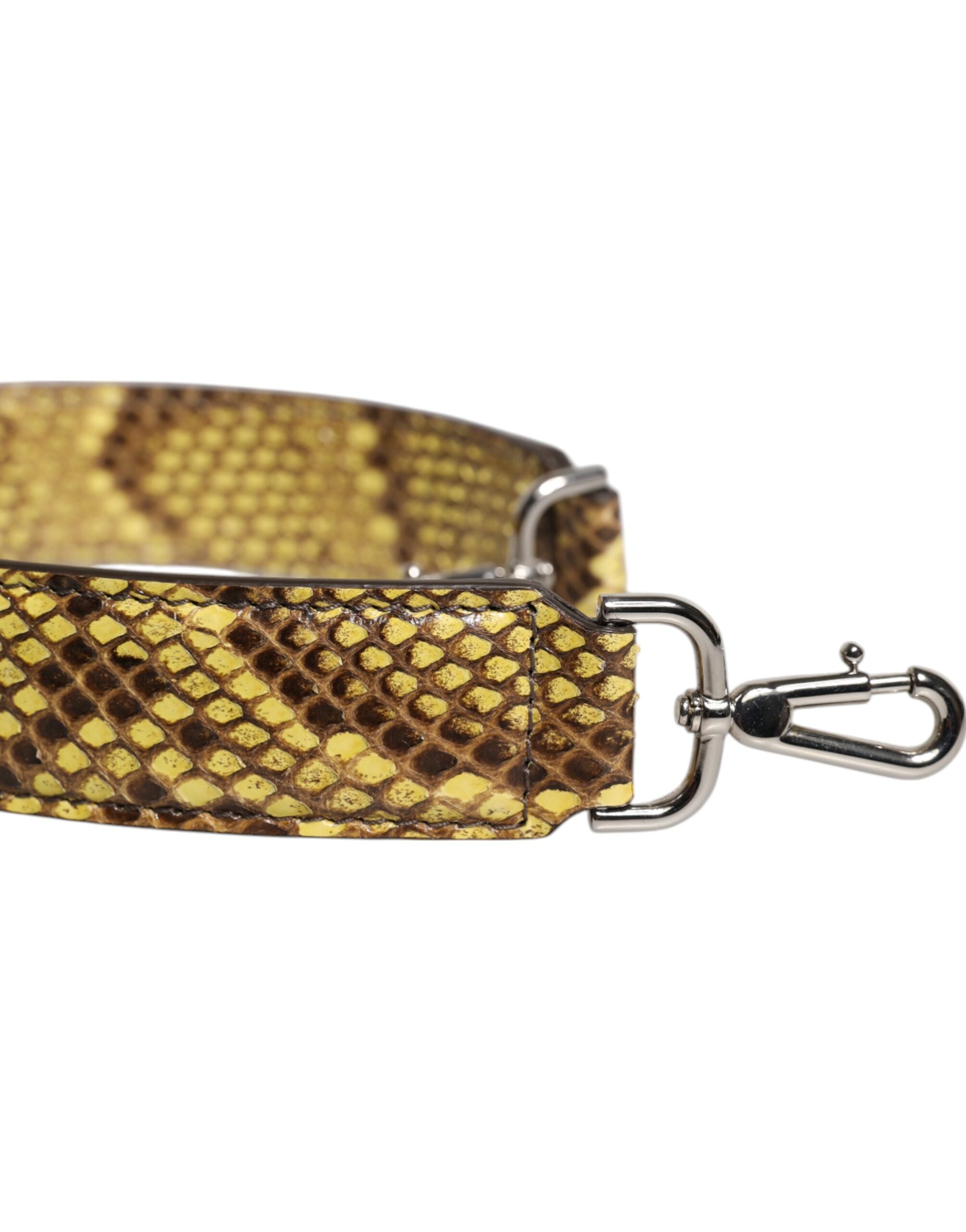 Yellow Exotic Leather Bag Shoulder Strap