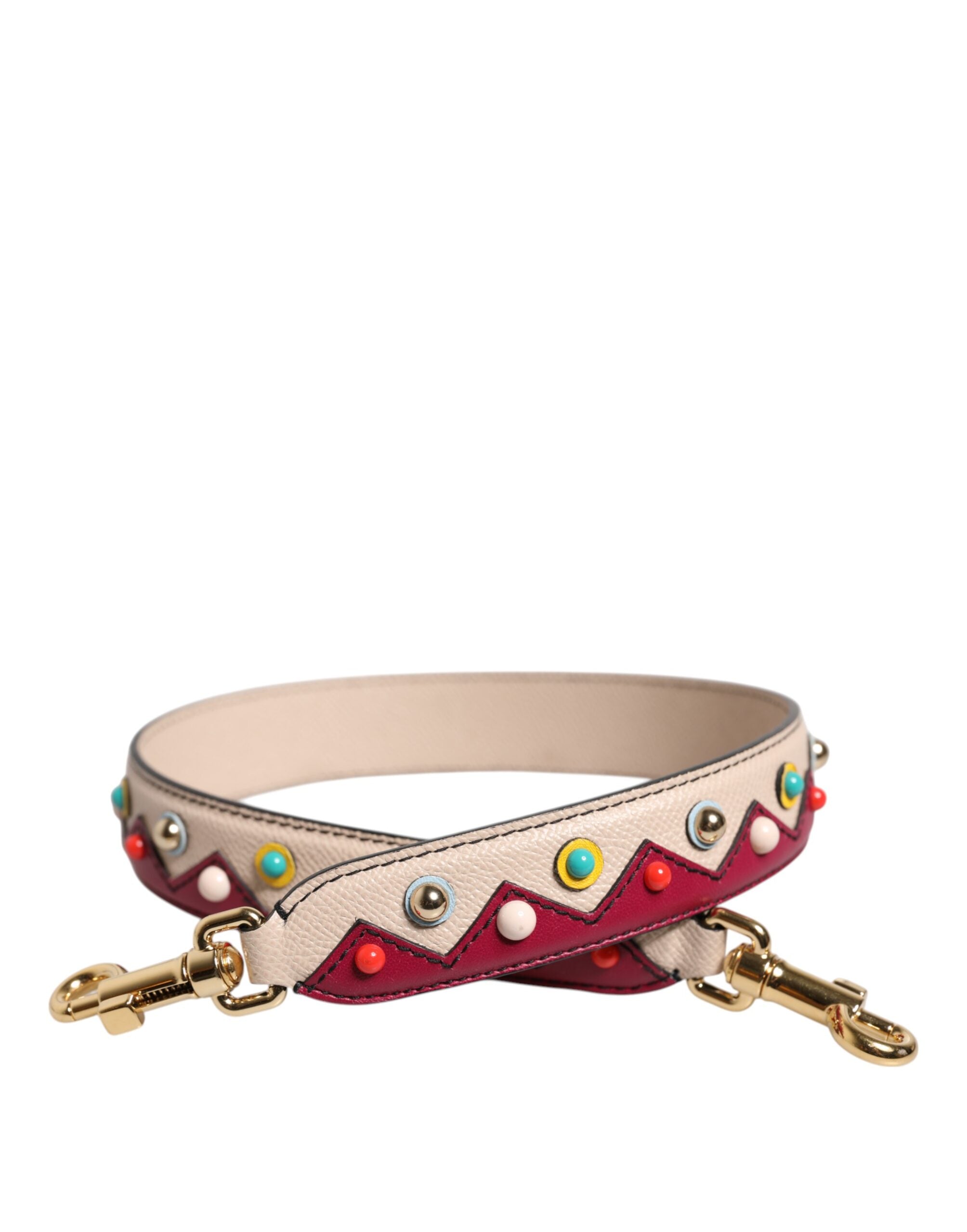 Beige Red Leather Handbag Accessory Shoulder Strap