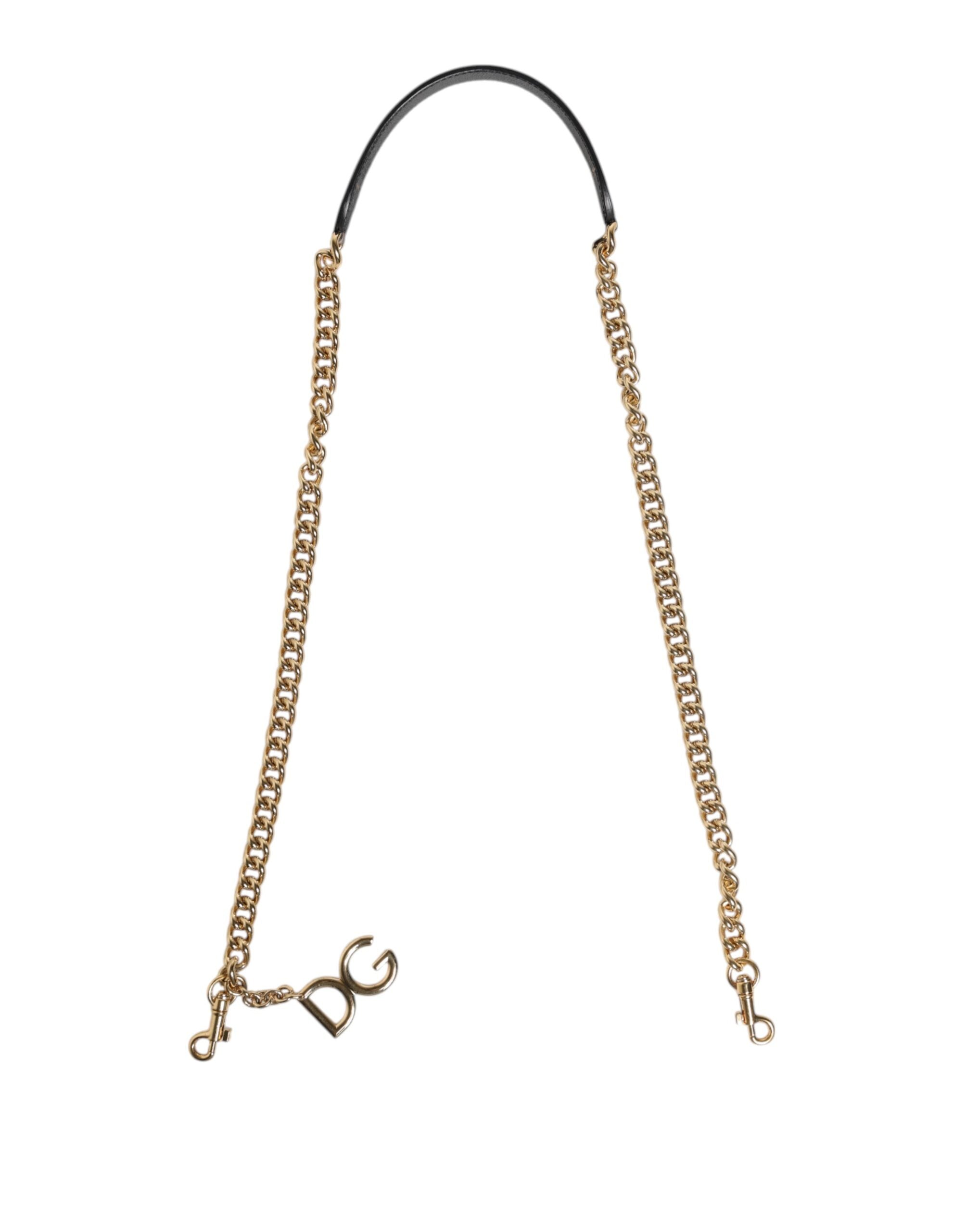 Brown Leopard Gold Brass Chain Accessory Shoulder Strap