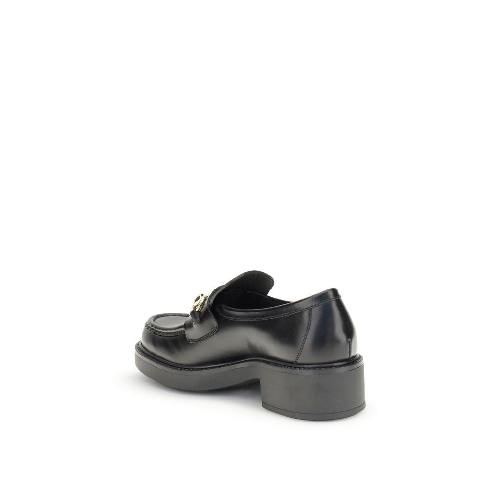 Black Calf Leather Bos Taurus Slip-On Loafers