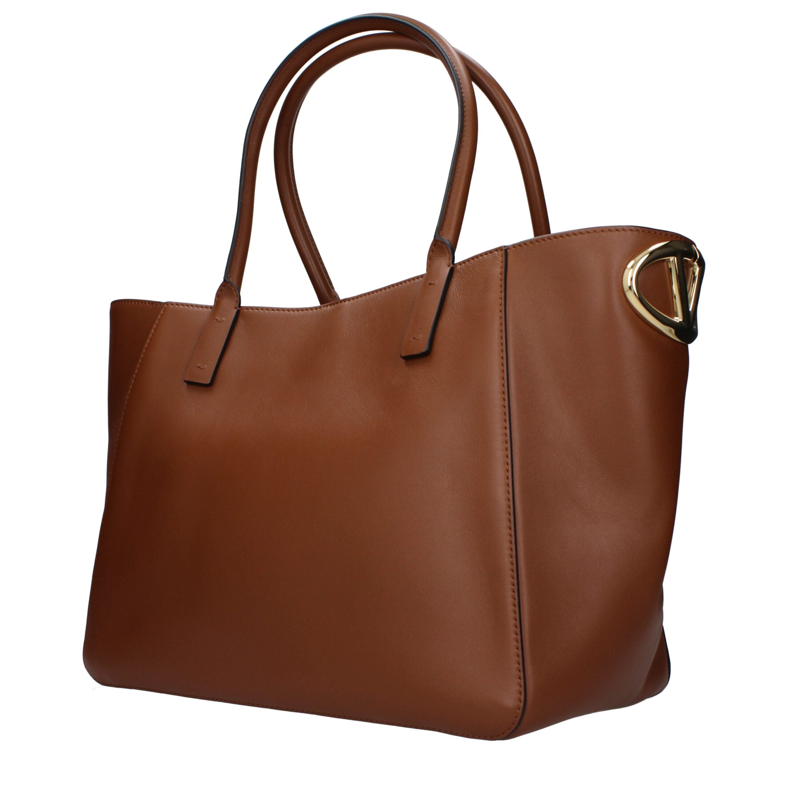 Valentino Garavani Smooth Leather Tote Bag in Brown