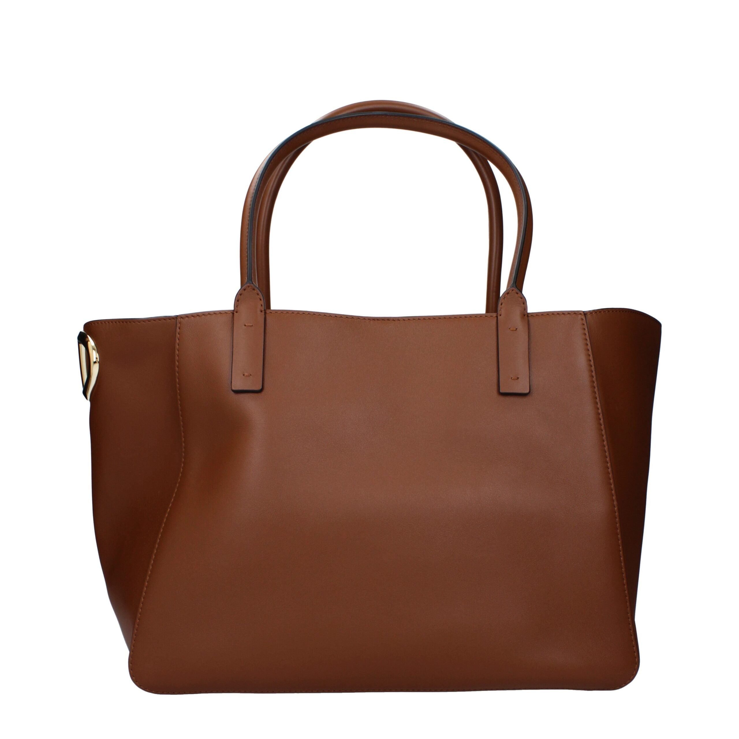 Valentino Garavani Smooth Leather Tote Bag in Brown