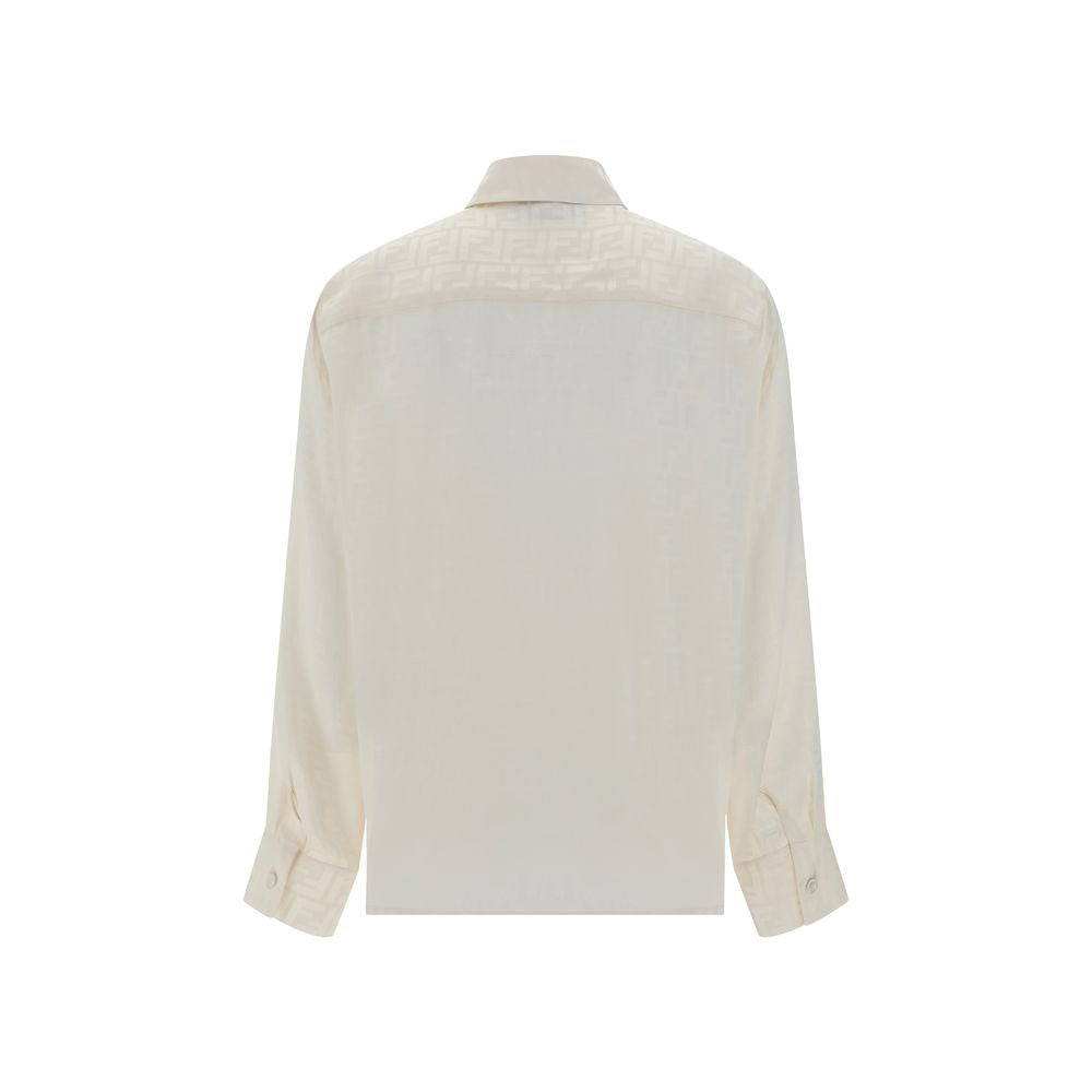 White Silk Pattern Shirt